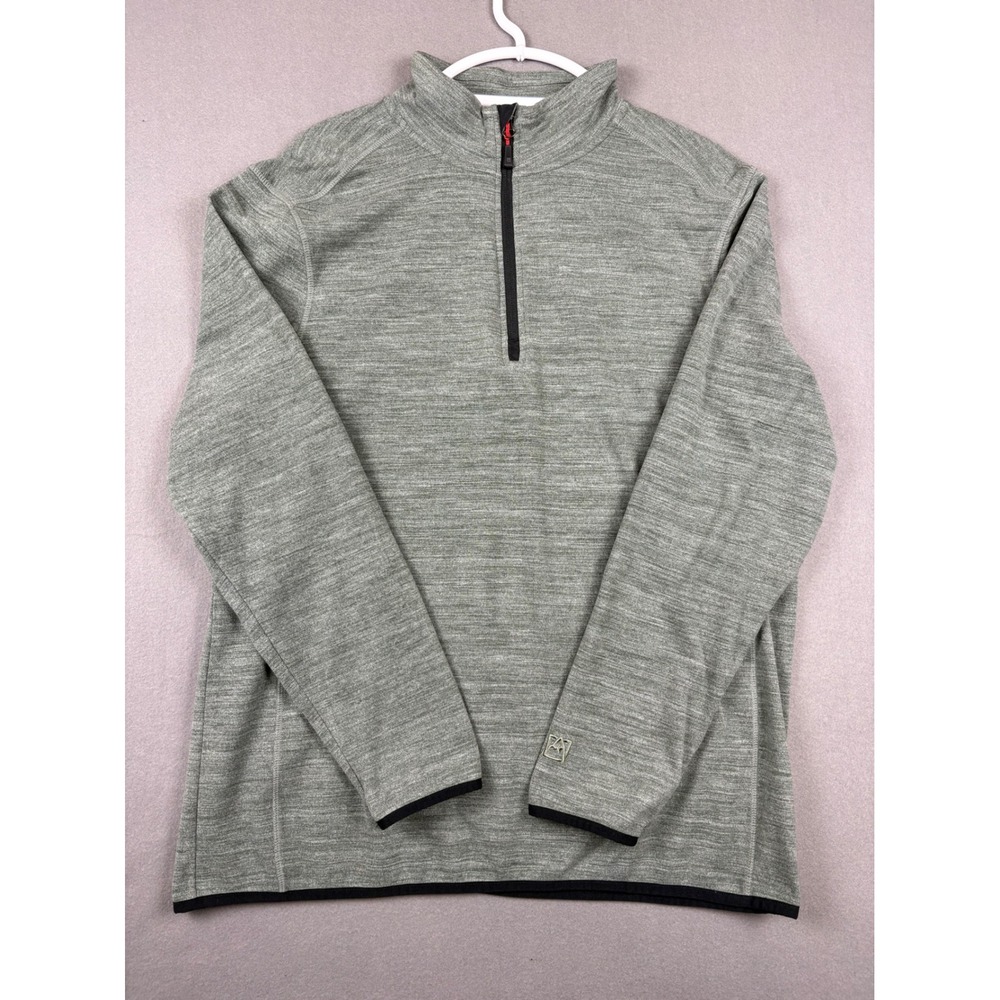 Avalanche Outdoor Supply Company Mens Heather Green Quarter Zip Pullover CAM150U
